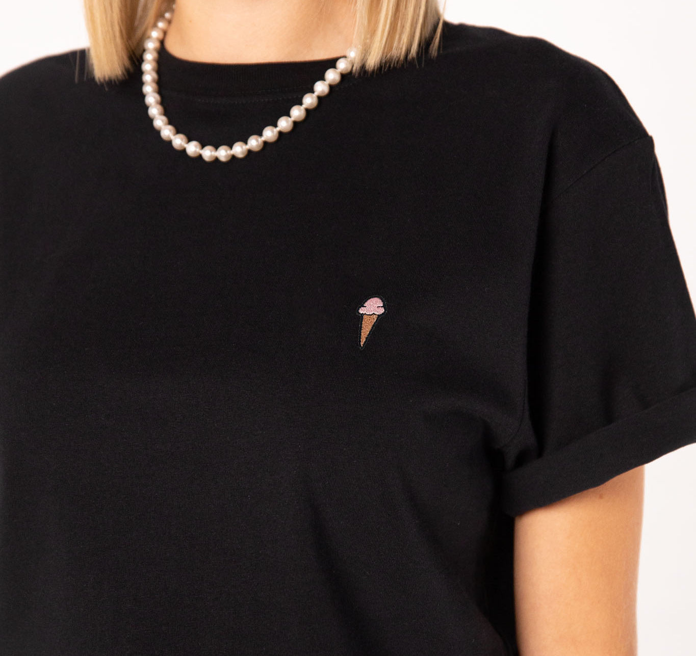 Eis | Besticktes Bio Baumwoll Frauen T-Shirt