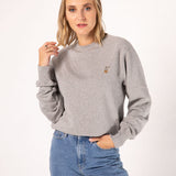Kaffeemühle | Bestickter Bio-Baumwoll Frauen Pullover