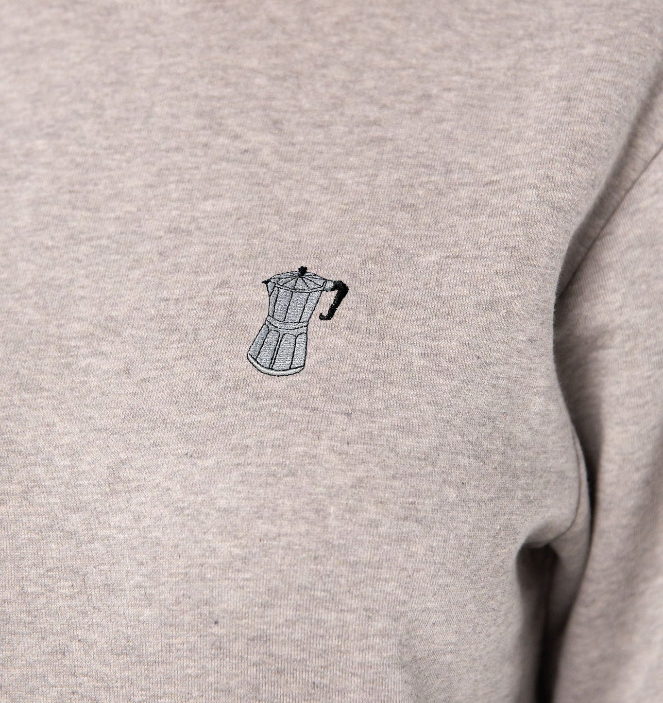 Espressokocher | Bestickter Bio-Baumwoll Frauen Pullover
