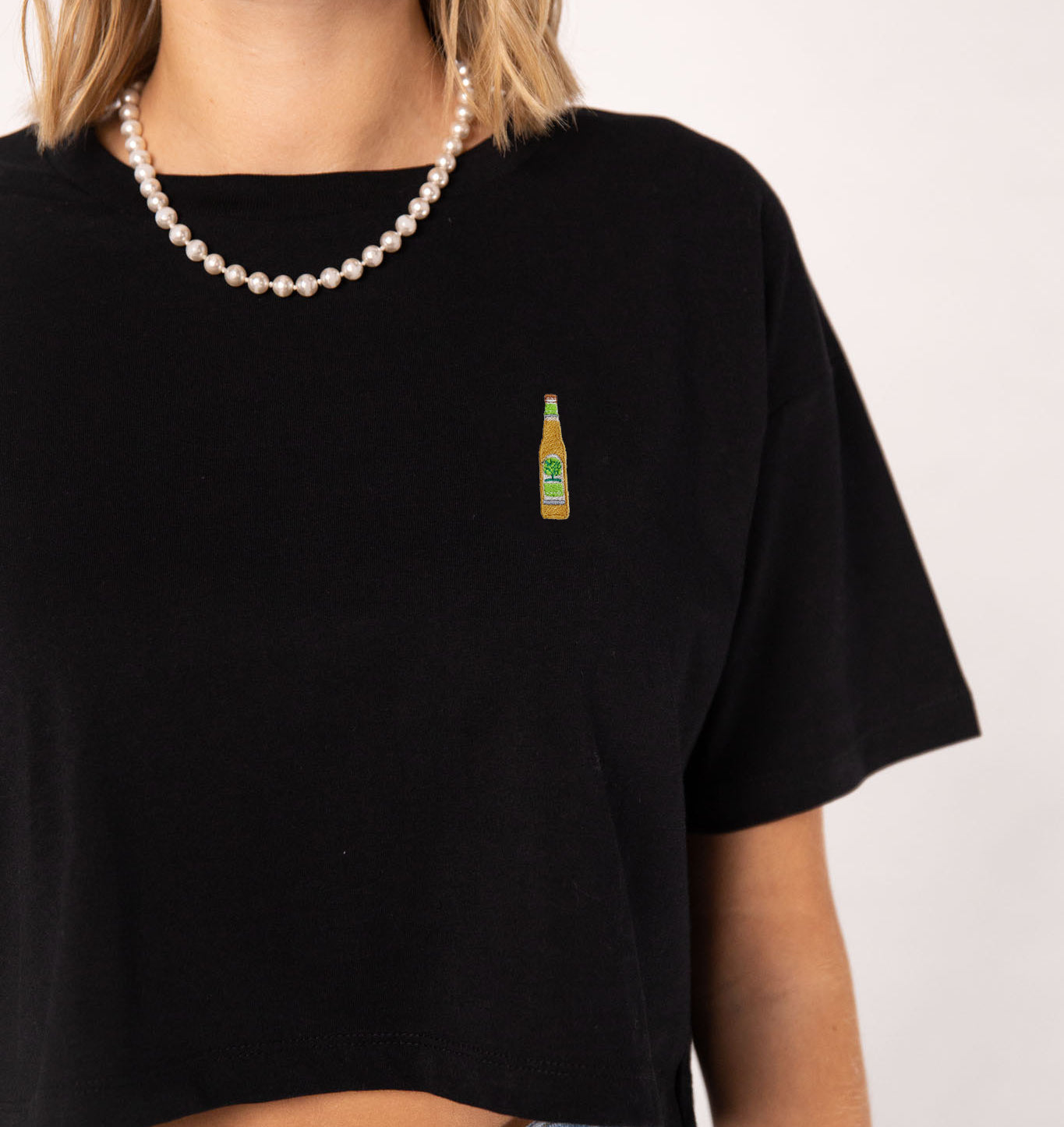 Somersby Apple | Besticktes Bio Baumwoll Cropped T-Shirt