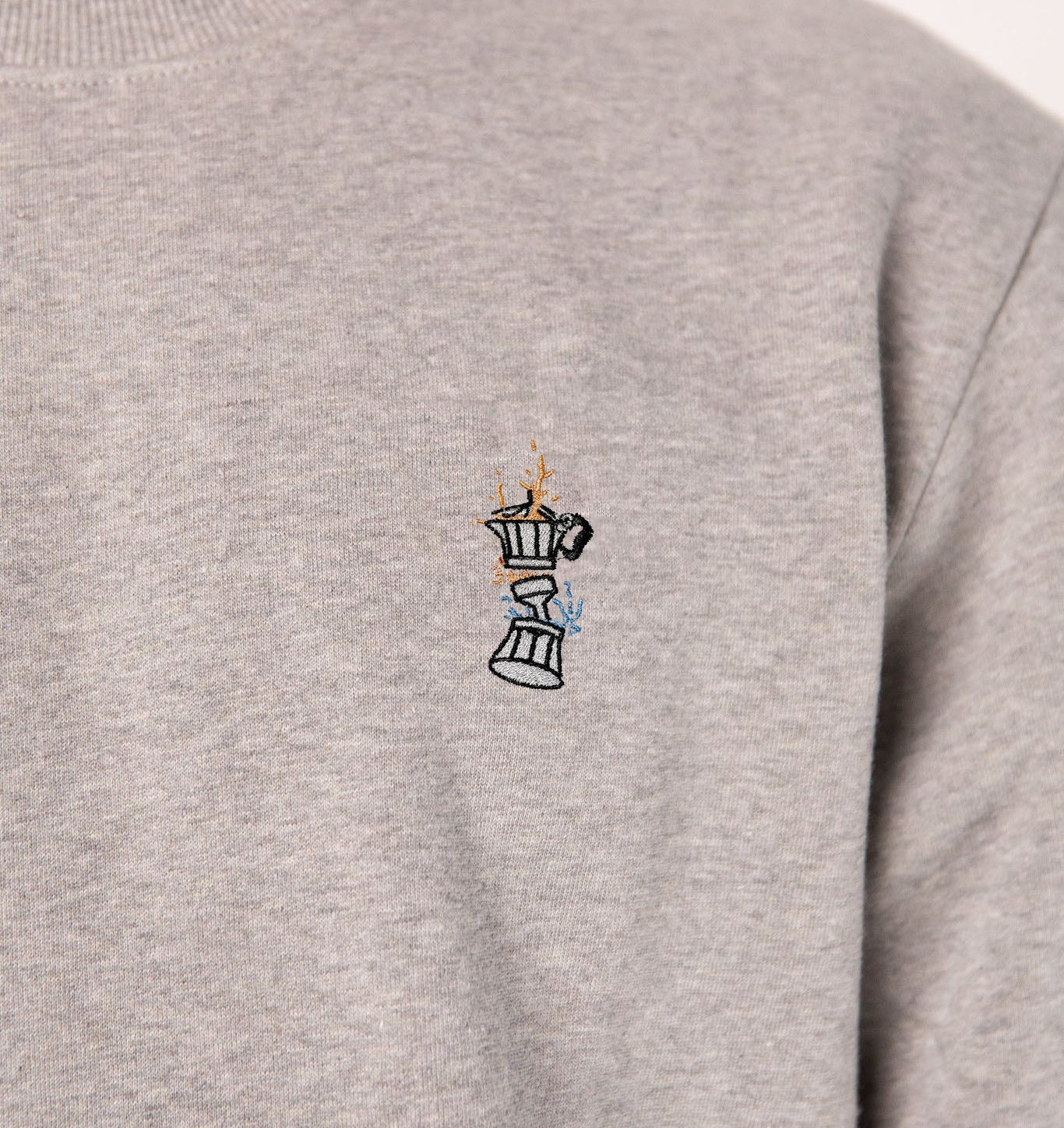 Espressokocher Boom | Bestickter Bio-Baumwoll Männer Pullover