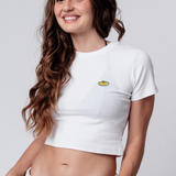 Pasta | Besticktes Bio Baumwoll Cropped T-Shirt
