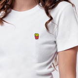 Pommes | Besticktes Bio Baumwoll Cropped T-Shirt