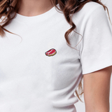 Steak | Besticktes Bio Baumwoll Cropped T-Shirt