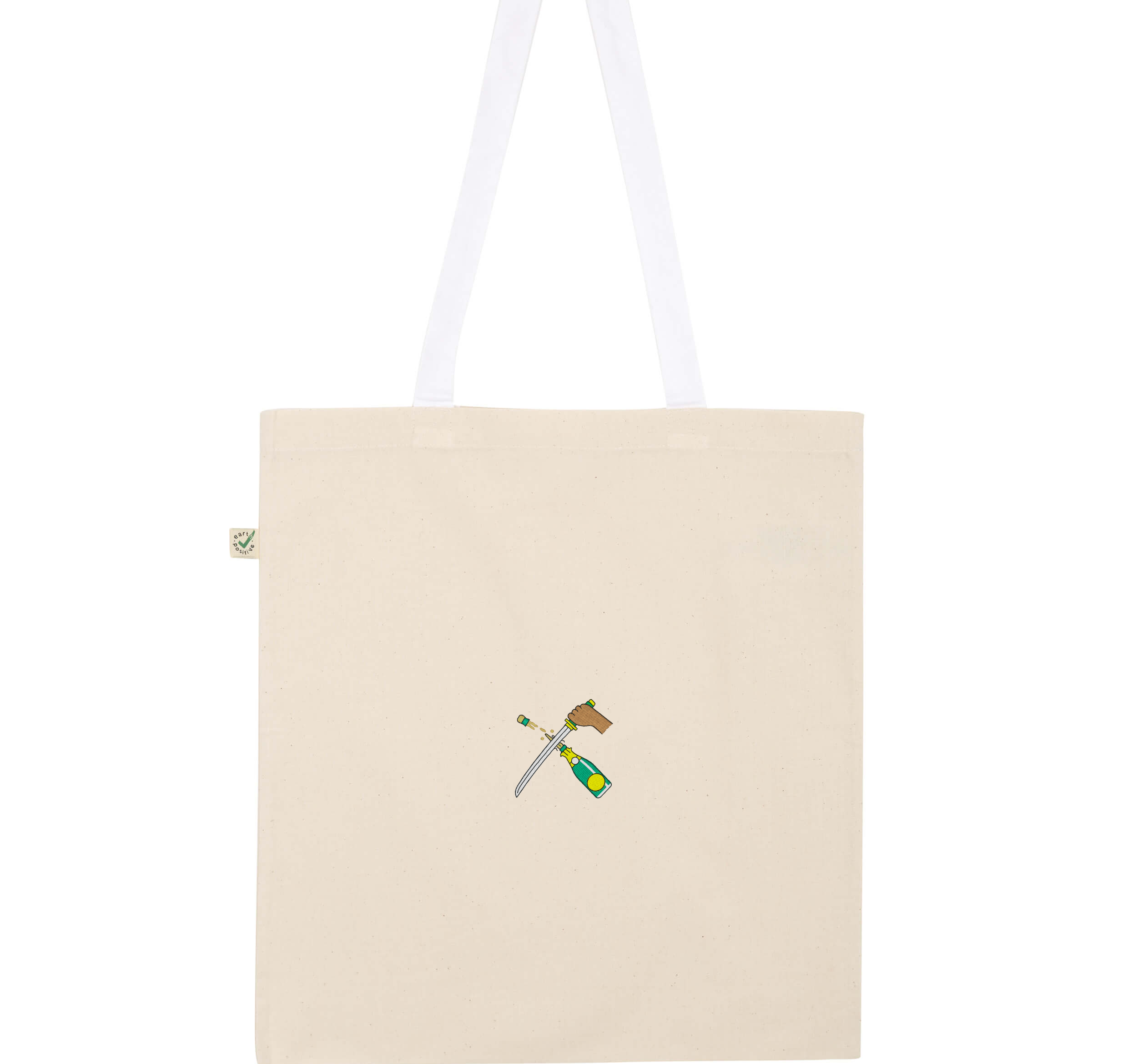 Sable de Champán | Bolsa bordada de algodón orgánico