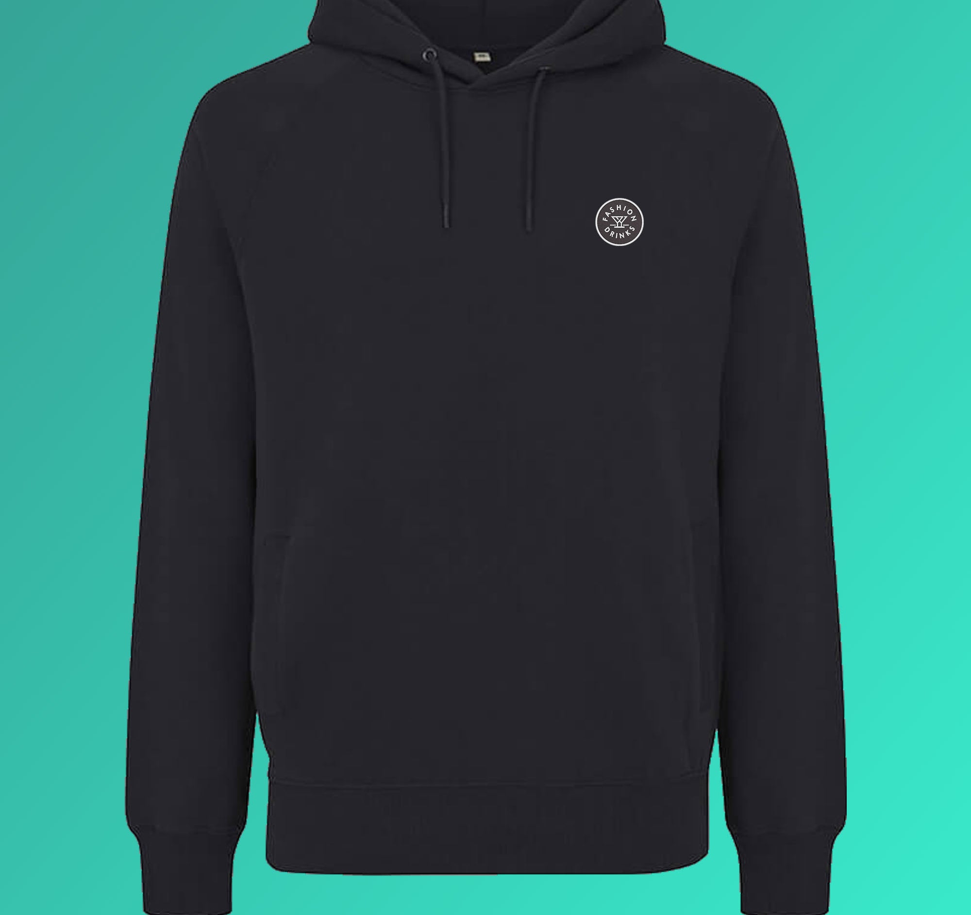 Fashion Drinks | Sudadera con capucha de algodón orgánico bordada para hombre