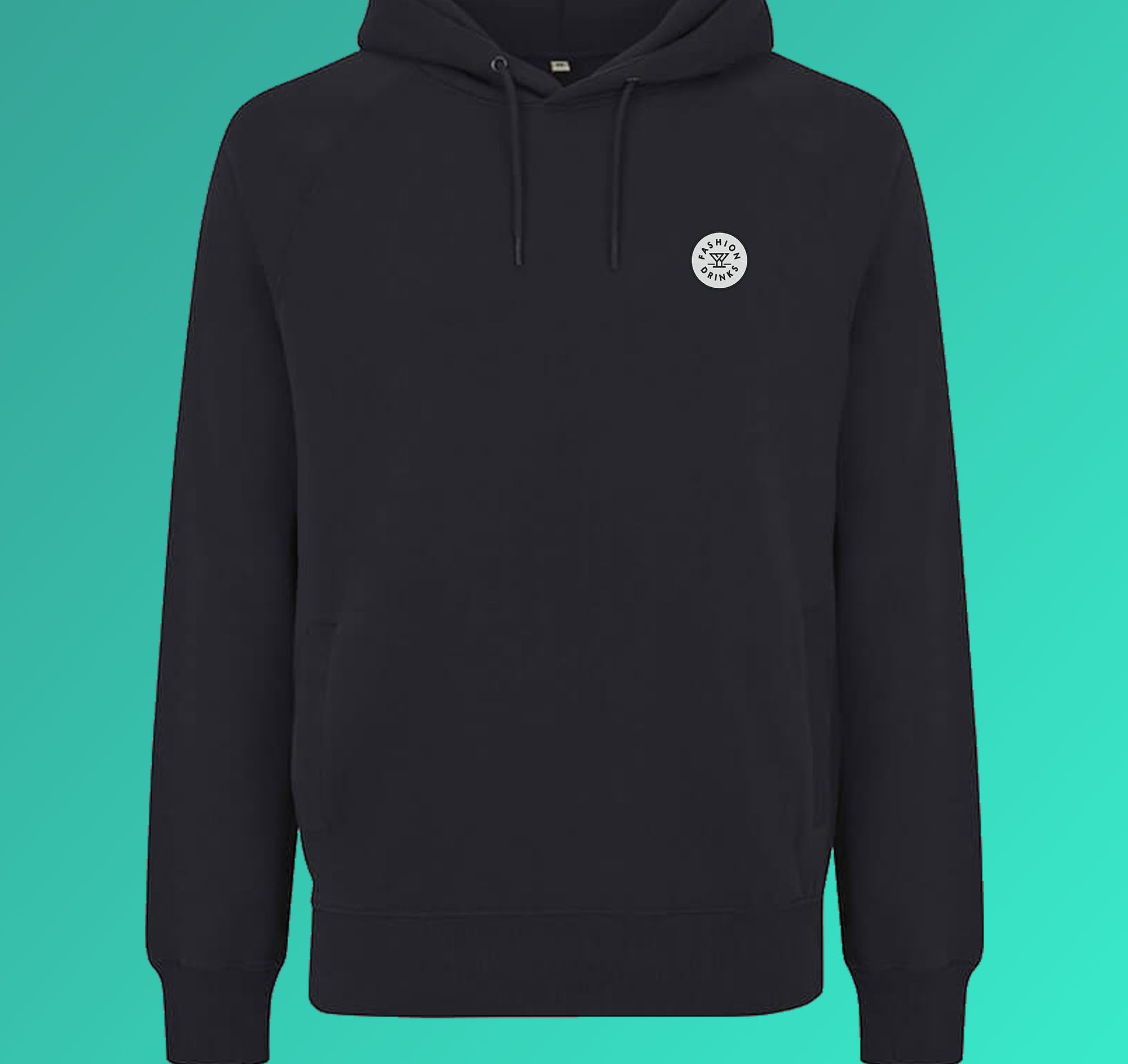 Fashion Drinks | Sudadera con capucha de algodón orgánico bordada para hombre