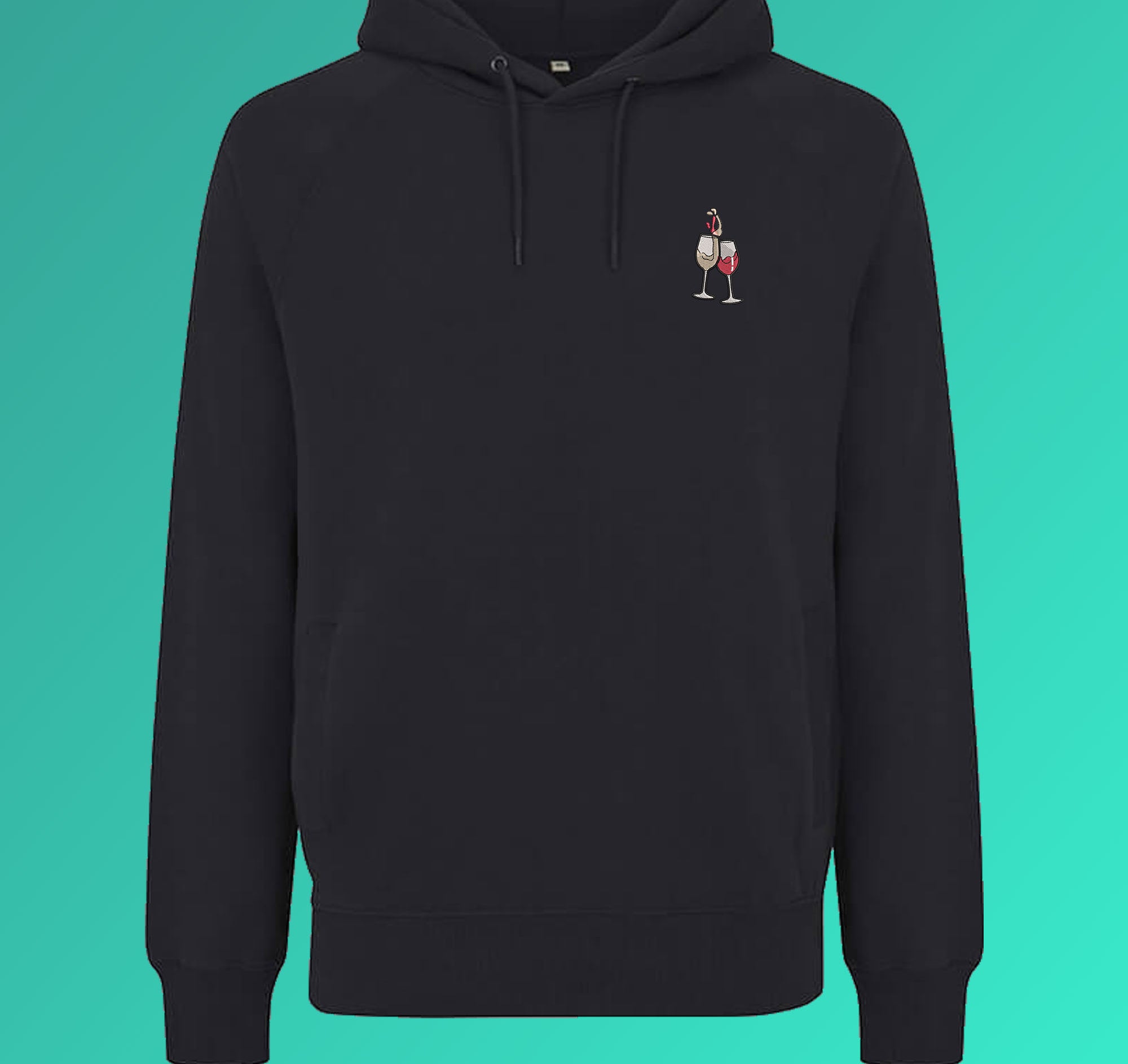 Wein Duett | Sudadera bordada con capucha de algodón orgánico para hombre